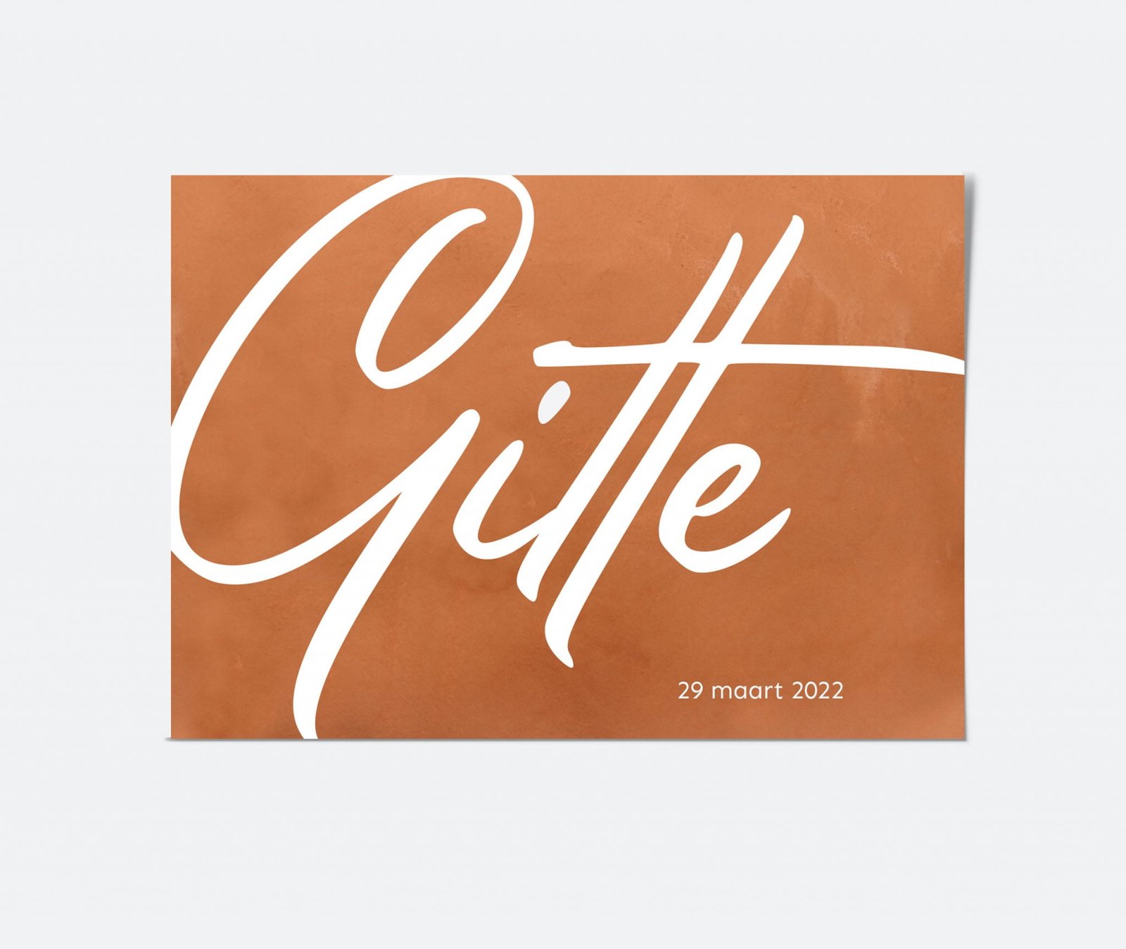 gitte geboortekaartje Terracotta
