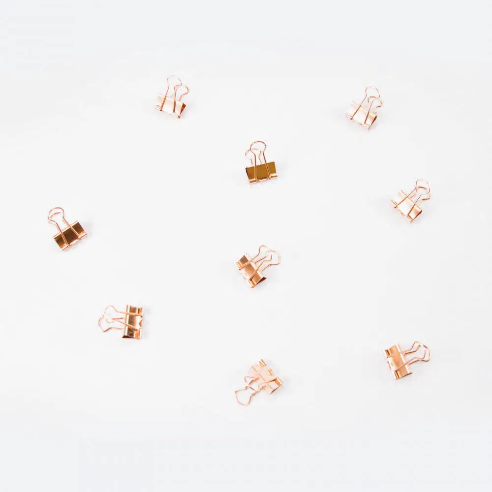 binderclip rose goud "vol"