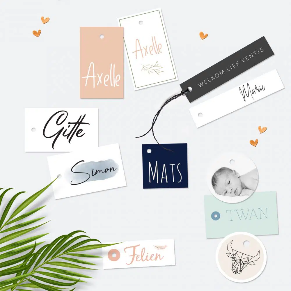 Vierkante, rechthoekige of ronde labels